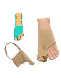 Hallux valgus kötszer protektorral, korrektorral és rögzítőcsíkkal