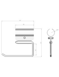 WC-papírtartó mozgáskorlátozottaknak, Ø 32, fényes rozsdamentes acél