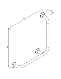 Polírozott rozsdamentes acél 90°-os korlát mozgáskorlátozottak számára