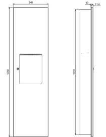 Faneco HIT beépíthető szett; ZZ papírtörlő adagoló 400 lap + rejtett kosár 20 l