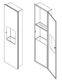 Faneco HIT beépíthető szett; ZZ papírtörlő adagoló 400 lap + rejtett kosár 20 l