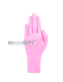 a medaSEPT® nitril kesztyűk a rózsaszínt részesítik előnyben, rózsaszín kesztyűk