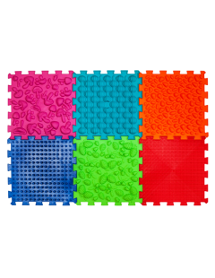 Ortopéd masszázsszőnyeg Puzzle Mix 6 elem