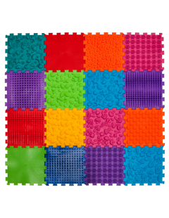 Szenzoros-motoros masszázsszőnyeg "Mega Mix" kirakós játék 16 elem