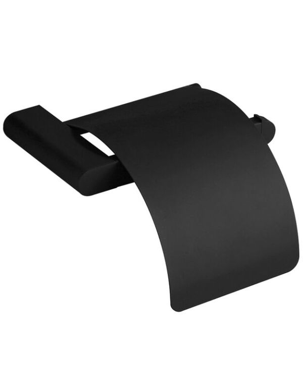 Sydney fekete WC-papírtartó csuklós fedéllel