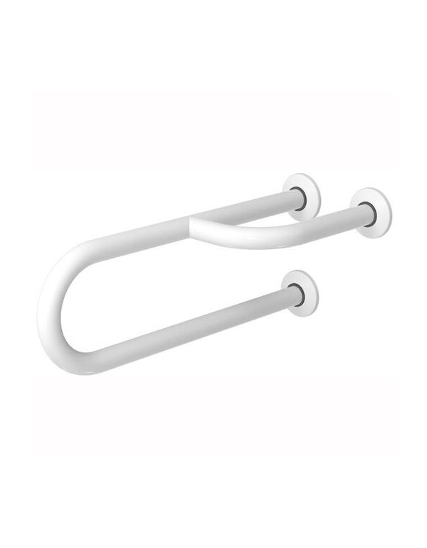 Fix kapaszkodó mozgáskorlátozottak számára, 3 tartóoszlopos jobb oldali, 600 mm, fehéracél