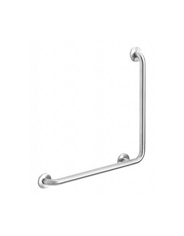 Bal oldali korlát mozgáskorlátozottak számára, 90°-os szöggel, fényes rozsdamentes acél 7/5