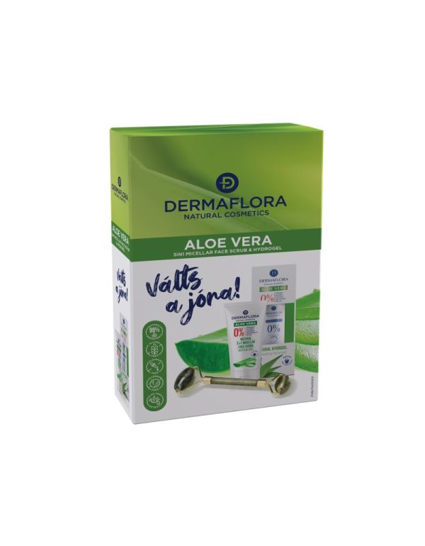 Dermaflora 0% ajándékszett (hidrogél + micellás arcradír + arcmasszírozó) aloe verával