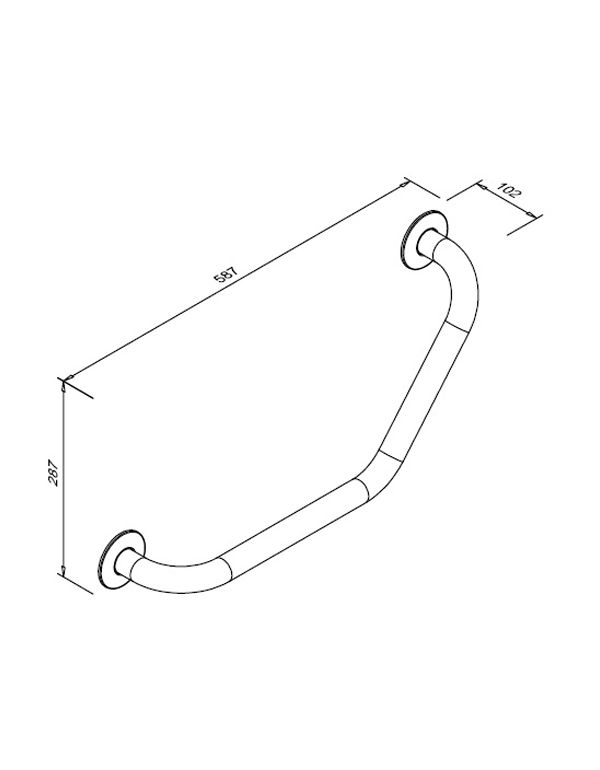 Polírozott rozsdamentes acél korlát 130°-os szöggel mozgáskorlátozottak számára