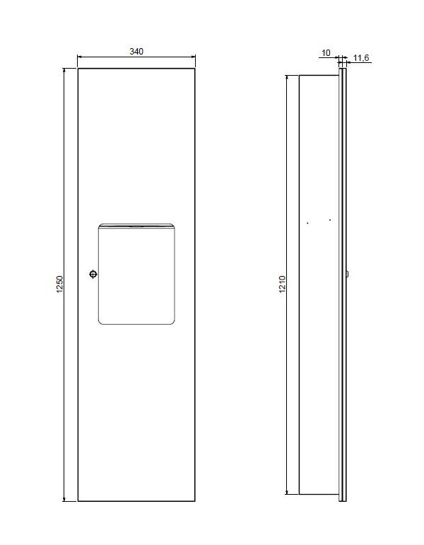 Faneco HIT beépíthető szett; ZZ papírtörlő adagoló 400 lap + rejtett kosár 20 l