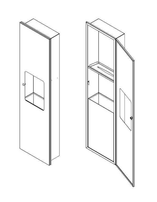 Faneco HIT beépíthető szett; ZZ papírtörlő adagoló 400 lap + rejtett kosár 20 l